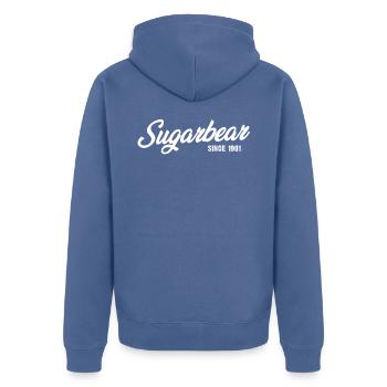 Drôle de Sugarbear depuis 1901 - Veste à capuche bio Premium Unisexe - bleu pigeon - Dos - Nico (187cm)