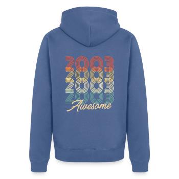 Funny Birthday Awesome 2003 - Unisex Premium Bio Zip Hoodie - Taubenblau - Hinten - Nico (187cm)