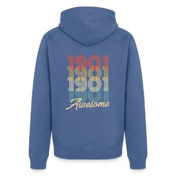 Drôle d’anniversaire génial 1901 - Veste à capuche bio Premium Unisexe - bleu pigeon - Dos - Nico (187cm)