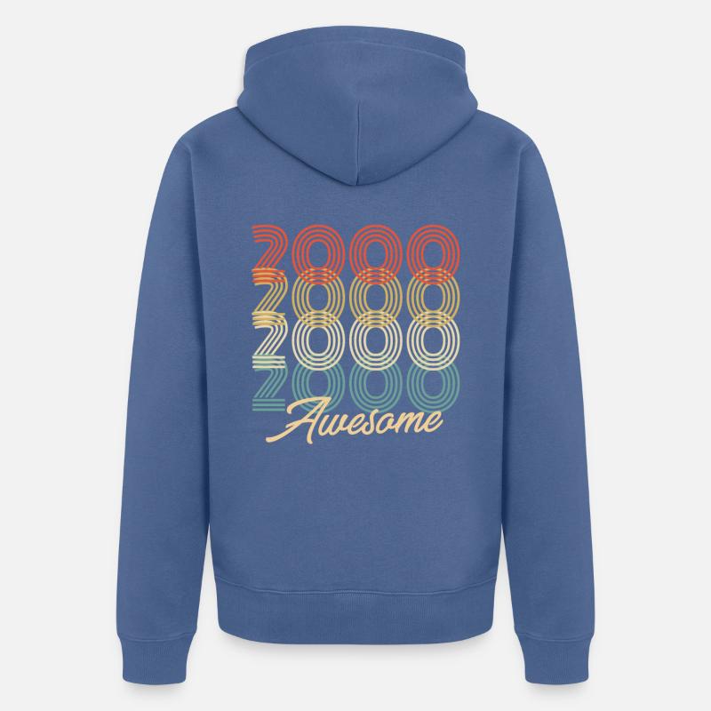 Drôle d’anniversaire génial 2000 - Veste à capuche bio Premium Unisexe - bleu pigeon
