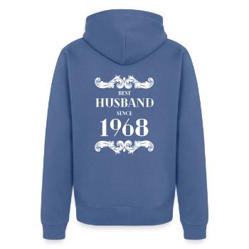 Meilleur mari depuis 1968 anniversaire de mariage - Veste à capuche bio Premium Unisexe - bleu pigeon - Dos - Nico (187cm)