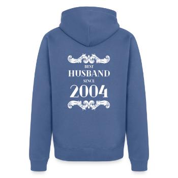 Bester Ehemann seit 2004 Hochzeitstag - Unisex Premium Bio Zip Hoodie - Taubenblau - Hinten - Nico (187cm)