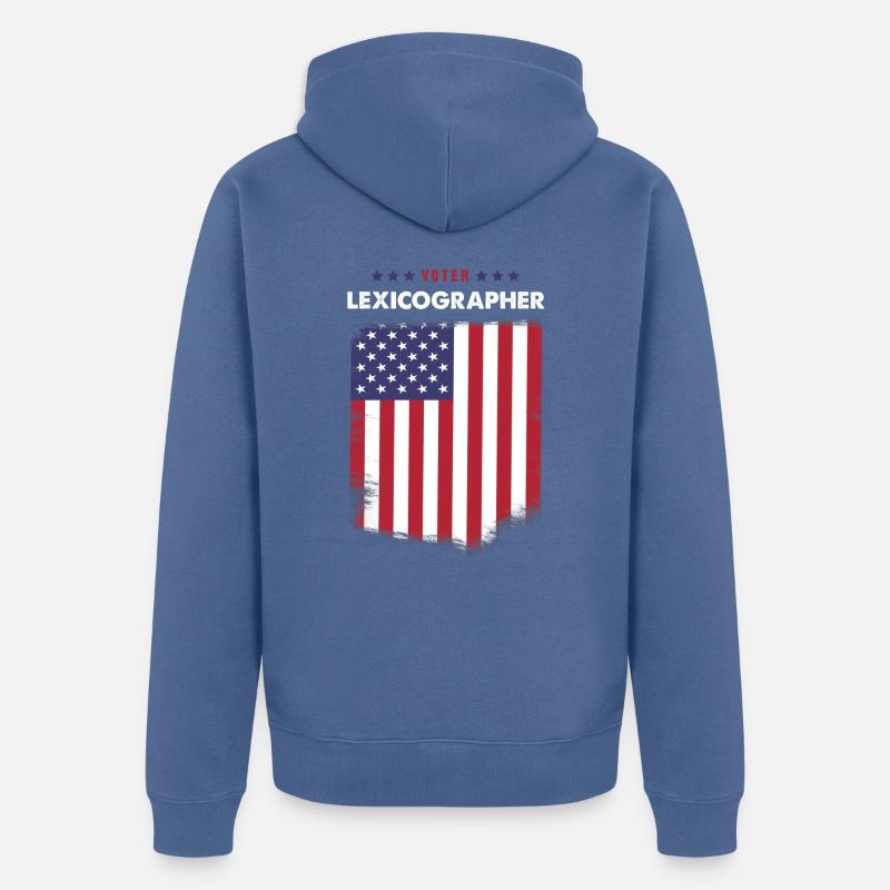 Lexicographe électoral - Veste à capuche bio Premium Unisexe - bleu pigeon