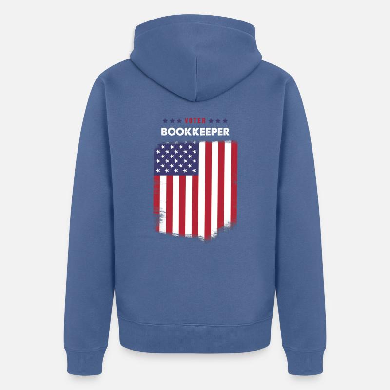 Comptable de l’électeur - Veste à capuche bio Premium Unisexe - bleu pigeon