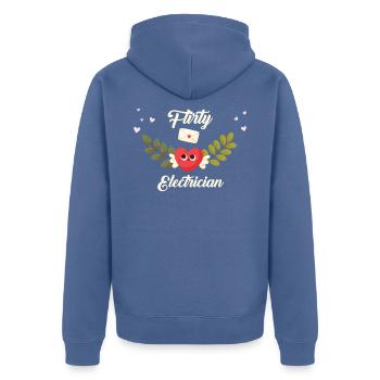 Électricien Flirty - Veste à capuche bio Premium Unisexe - bleu pigeon - Dos - Nico (187cm)