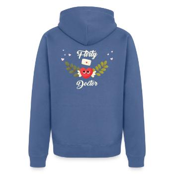 Docteur coquin - Veste à capuche bio Premium Unisexe - bleu pigeon - Dos - Nico (187cm)