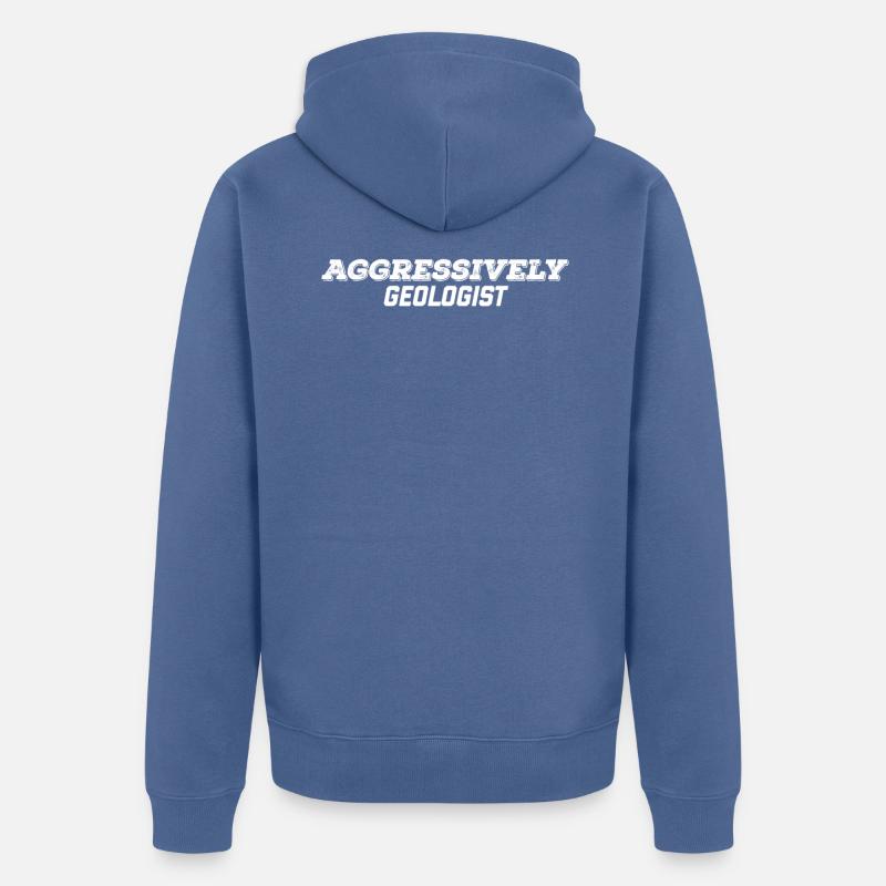 géologue agressif - Veste à capuche bio Premium Unisexe - bleu pigeon