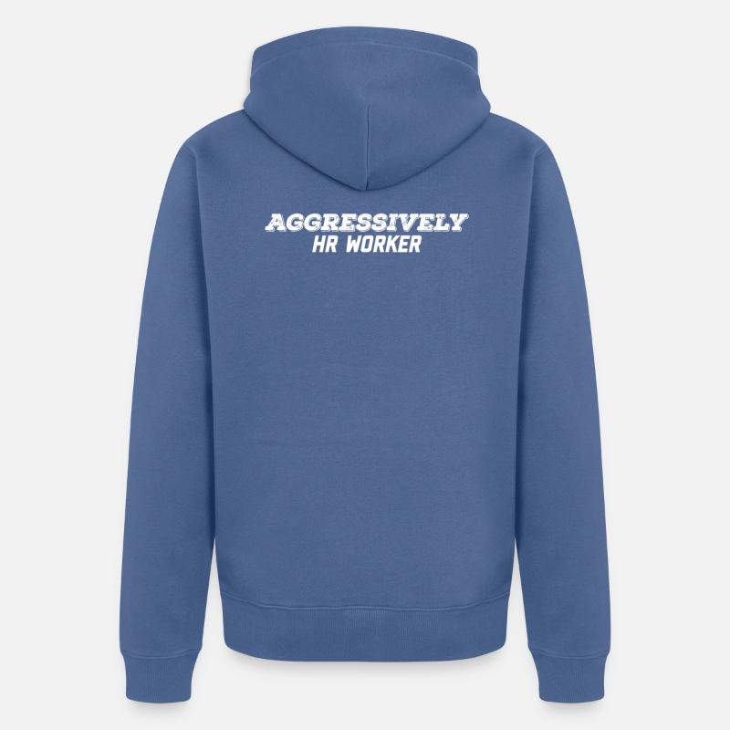 Aggressiver HR-Mitarbeiter - Unisex Premium Bio Zip Hoodie - Taubenblau