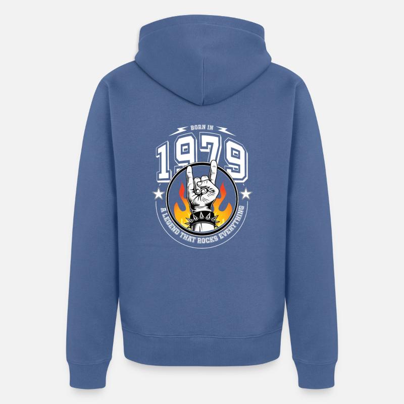 1979 Anniversaire, tout bascule - Veste à capuche bio Premium Unisexe - bleu pigeon