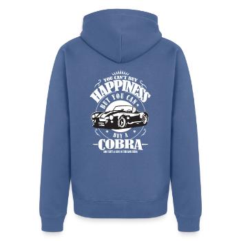 AC Cobra Drôle Dire Cadeau Bonheur Acheter - Veste à capuche bio Premium Unisexe - bleu pigeon - Dos - Nico (187cm)