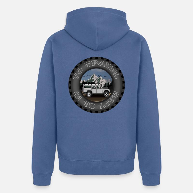 VOYAGER, C’EST VIVRE - Veste à capuche bio Premium Unisexe - bleu pigeon