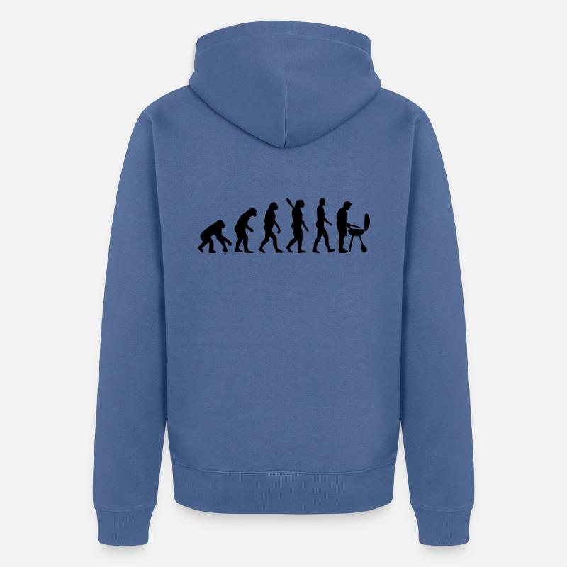 BBQ Grill EVOLUTION GRILL - Veste à capuche bio Premium Unisexe - bleu pigeon