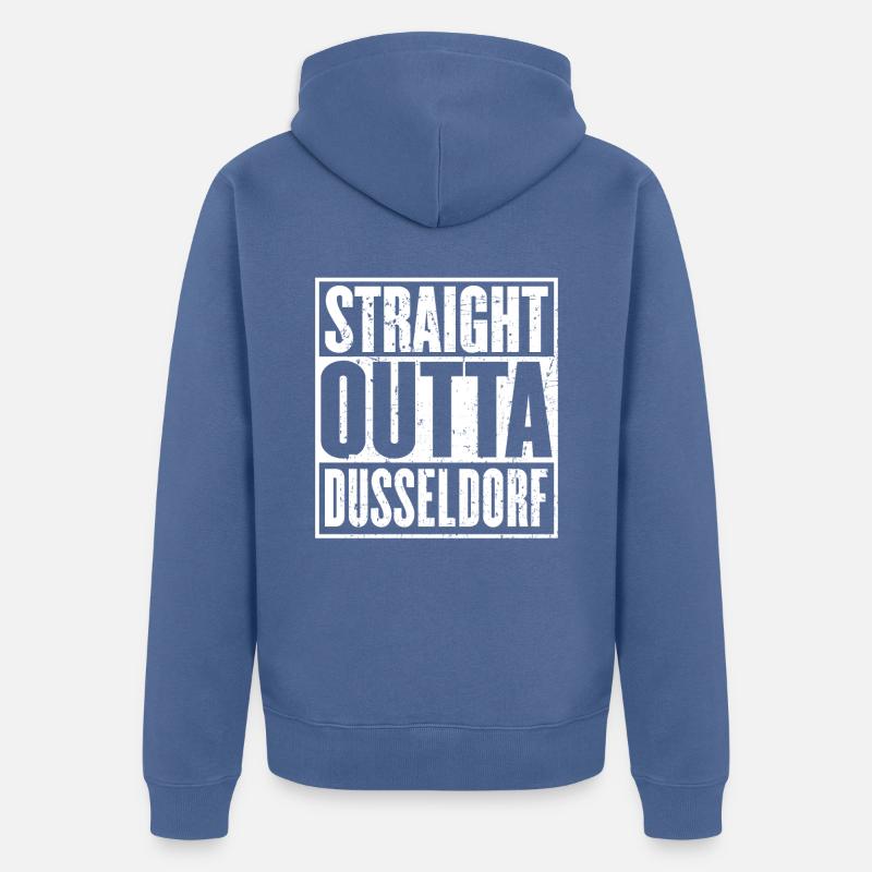 Straight Outta Düsseldorf - Veste à capuche bio Premium Unisexe - bleu pigeon
