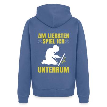 Wigser erkenne ich sofort Wig Schweißen Schweißer - Unisex Premium Bio Zip Hoodie - Taubenblau - Hinten - Nico (187cm)