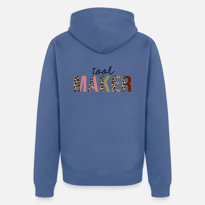 Tool Maker Leopard Print Drôle - Veste à capuche bio Premium Unisexe - bleu pigeon