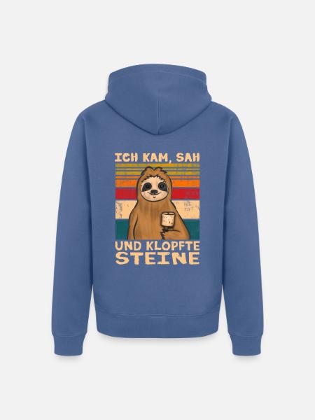 Steine klopfen Steinmetz Steinhauer - Unisex Premium Bio Zip Hoodie - Taubenblau