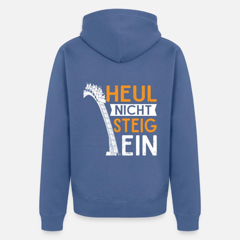 Achterbahn Freizeitpark Rollercoaster - Unisex Premium Bio Zip Hoodie - Taubenblau