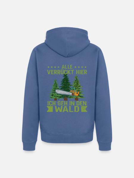 Holzfäller Waldarbeiter Holz machen - Unisex Premium Bio Zip Hoodie - Taubenblau