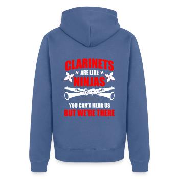 Klarinetten Sind Wie Ninjas Musiker-musical - Unisex Premium Bio Zip Hoodie - Taubenblau - Hinten - Nico (187cm)