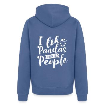 Ich Mag Pandas Und Vielleicht Mag Ich - Unisex Premium Bio Zip Hoodie - Taubenblau - Hinten - Nico (187cm)