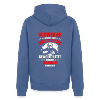 Schweißen Schweißgerät Metallbauer Wig Schweißer - Unisex Premium Bio Zip Hoodie - Taubenblau - Hinten - Nico (187cm)