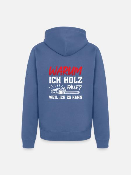 Waldarbeiter Kettensäge Herren Holzfäller für - Unisex Premium Bio Zip Hoodie - Taubenblau