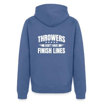 Leichtathletik Event Sport Diskutiere Wurflegende - Unisex Premium Bio Zip Hoodie - Taubenblau - Hinten - Nico (187cm)