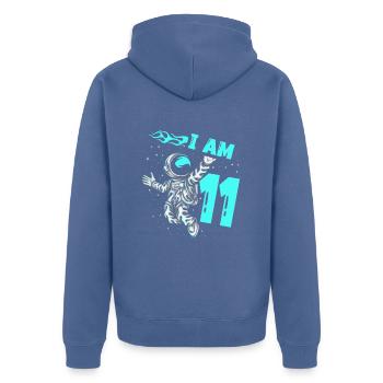 Vaisseau spatial amoureux des astronautes Tout le meilleur au - Veste à capuche bio Premium Unisexe - bleu pigeon - Dos - Nico (187cm)