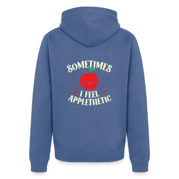 Manchmal Fühle Ich Mich Applethetic Apple Picker - Unisex Premium Bio Zip Hoodie - Taubenblau - Hinten - Nico (187cm)