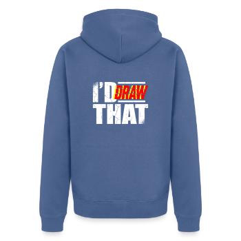 Ich Würde Das Booster-pack Ziehen, Liebhaber Von - Unisex Premium Bio Zip Hoodie - Taubenblau - Hinten - Nico (187cm)