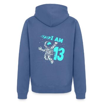 Astronaut lover spaceship All the best to the - Unisex Premium Organic Zip Hoodie - stone blue - Back - Nico (187cm)