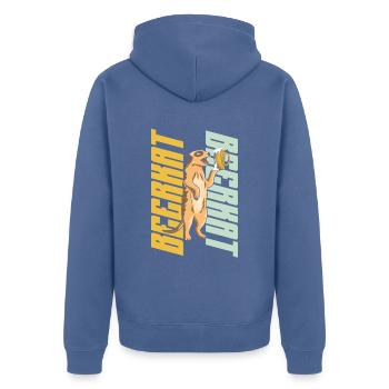 Erdmännchen-flüsterer-tier-tier-bier-liebhaber - Unisex Premium Bio Zip Hoodie - Taubenblau - Hinten - Nico (187cm)