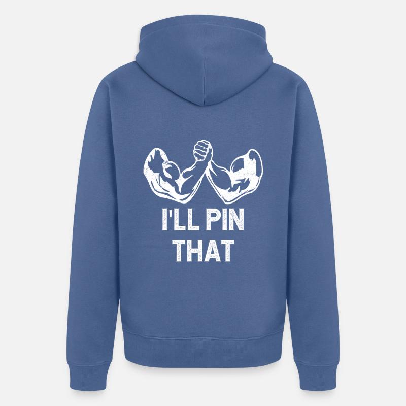 Bras de fer de fer - Veste à capuche bio Premium Unisexe - bleu pigeon
