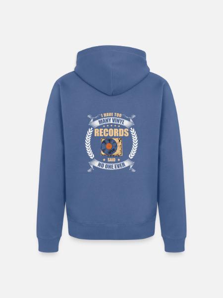 Schallplatte Audiophiler Musikliebhaber - Unisex Premium Bio Zip Hoodie - Taubenblau
