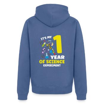 Es Ist Mein 1-jähriger - Unisex Premium Bio Zip Hoodie - Taubenblau - Hinten - Nico (187cm)