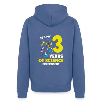 Es Ist Mein 3-jähriger - Unisex Premium Bio Zip Hoodie - Taubenblau - Hinten - Nico (187cm)