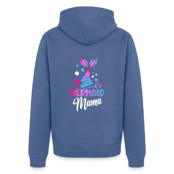 Mermaid Mama Mermaid Lovers - Veste à capuche bio Premium Unisexe - bleu pigeon - Dos - Nico (187cm)