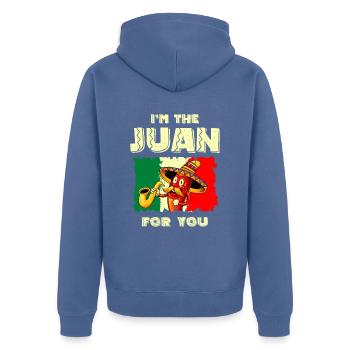 I am the Juan For You Mexican Mexico Cinco de - Unisex Premium Organic Zip Hoodie - stone blue - Back - Nico (187cm)