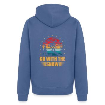 Go ice skiing with the snowski lover - Unisex Premium Organic Zip Hoodie - stone blue - Back - Nico (187cm)