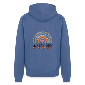 Good Sleep Is a Lifestyle - Mom Life Support Sleep - Unisex Premium Bio Zip Hoodie - Taubenblau - Hinten - Nico (187cm)