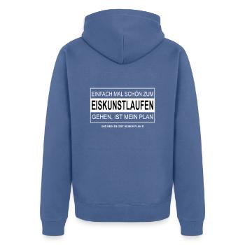 Einfach mal schön zum EISKUNSTLAUFEN gehen - Unisex Premium Bio Zip Hoodie - Taubenblau - Hinten - Nico (187cm)