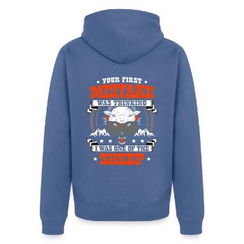 Faune Animal Loup-Garou Amoureux Loup Chuchoteur - Veste à capuche bio Premium Unisexe - bleu pigeon - Dos - Nico (187cm)