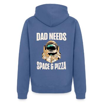 Papa Macht Den Besten Pizza-liebhaber-vatertag - Unisex Premium Bio Zip Hoodie - Taubenblau - Hinten - Nico (187cm)