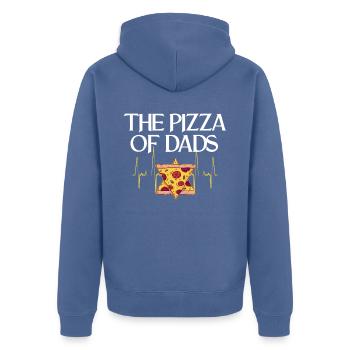 Die Pizza Der Väter Der Beste Vater Aller Zeiten - Unisex Premium Bio Zip Hoodie - Taubenblau - Hinten - Nico (187cm)