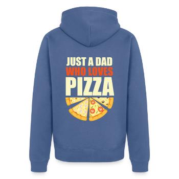 Just a dad who makes Father's Day for pizza lovers - Unisex Premium Organic Zip Hoodie - stone blue - Back - Nico (187cm)