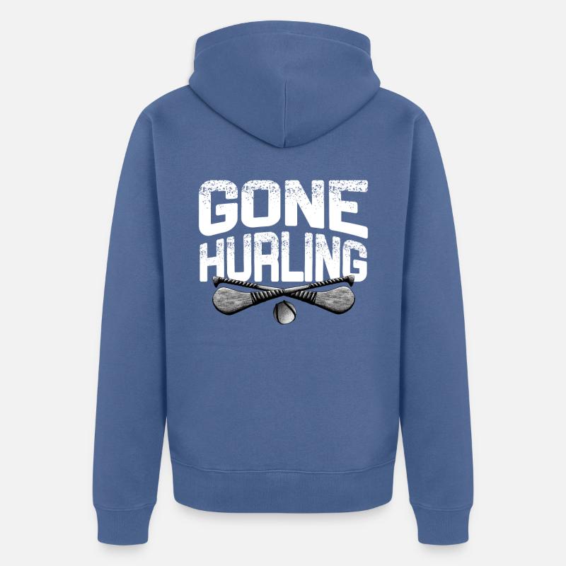 Équipe d’Irlande de hurling - Veste à capuche bio Premium Unisexe - bleu pigeon