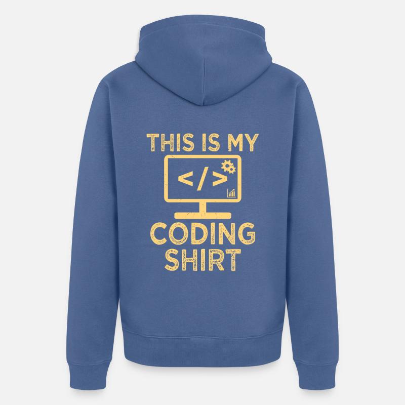 Web developer website development - Unisex Premium Organic Zip Hoodie - stone blue