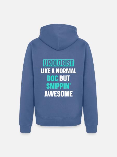 Vasektomie Urologe - Unisex Premium Bio Zip Hoodie - Taubenblau