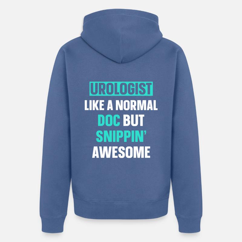 Urologue de vasectomie - Veste à capuche bio Premium Unisexe - bleu pigeon