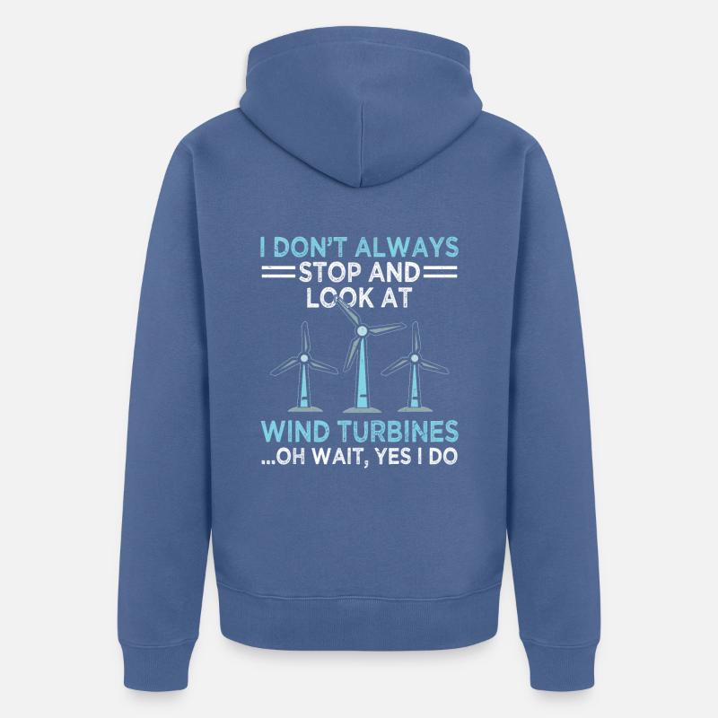 Éolienne Éolienne Énergie renouvelable - Veste à capuche bio Premium Unisexe - bleu pigeon